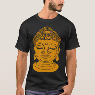 T-shirt Méditation et yoga tête de Bouddha impression au v