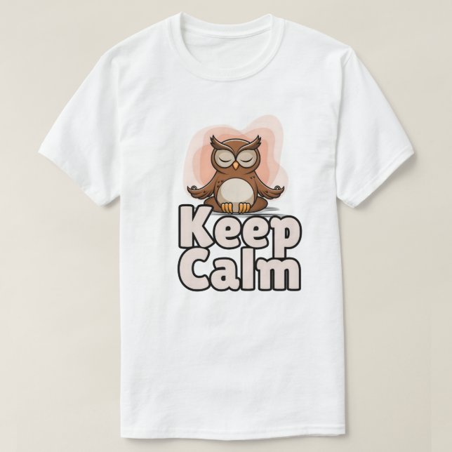 T-shirt méditation hibou yoga pose (Design devant)