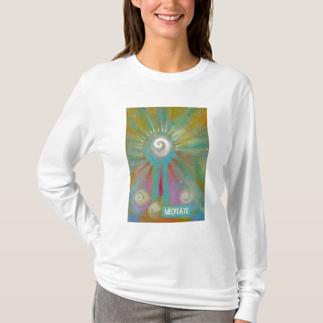 T-shirt Méditation inspirée colorée d'art abstrait (Devant)