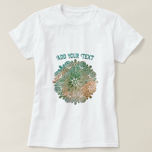 T-shirt Méditation Mandala 3D Yoga arrière - plan coloré (Design devant)