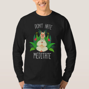 T-shirt Méditation Ne Déteste Pas Méditer Mignonne Llama D