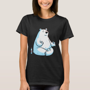T-shirt Méditation Ours Polaire Pose de Yoga Relaxante Ani