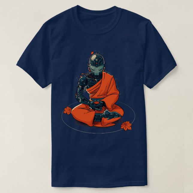 T-shirt Méditation Robot Moine par Tobe Fonseca (Design devant)