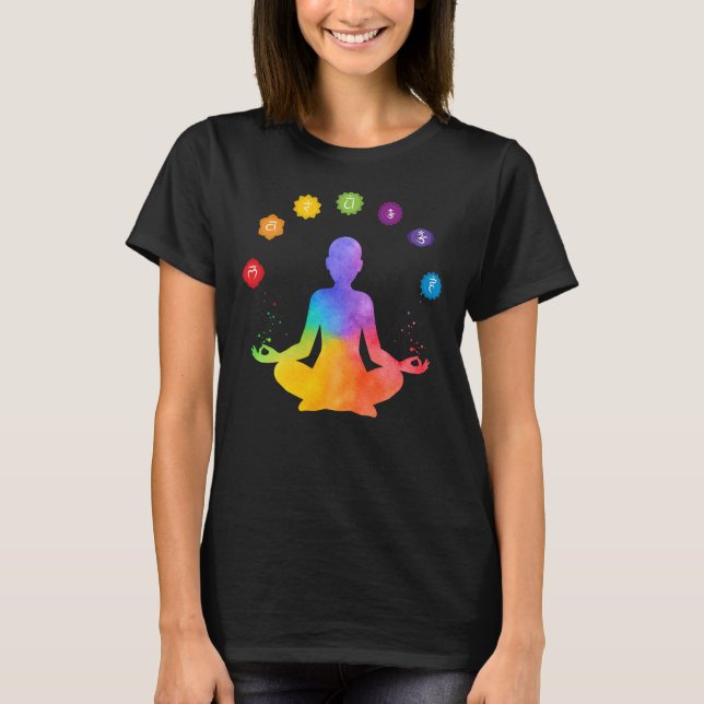 T-shirt Méditation Sept Chakras Cadeau spirituel magique (Devant)