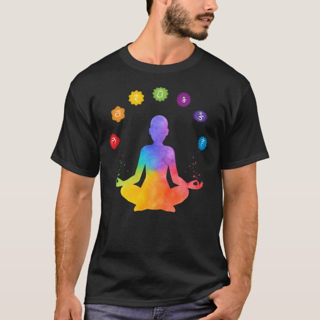 T-shirt Méditation Sept Chakras Cadeau spirituel magique (Devant)