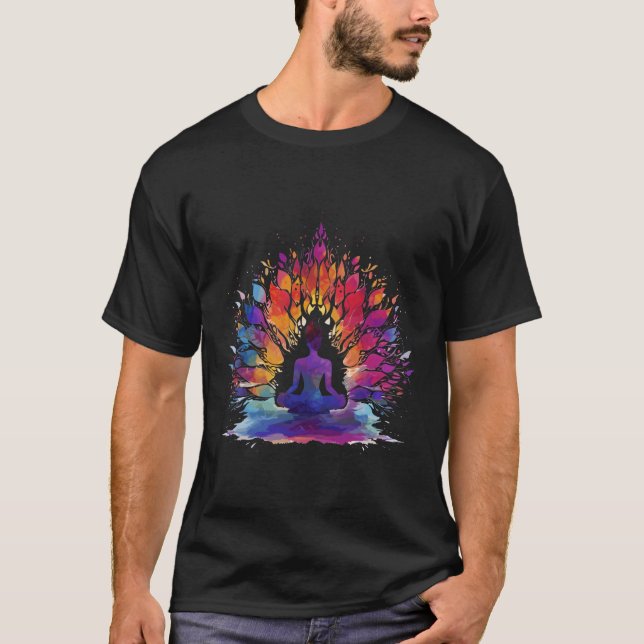 T-shirt Méditation Vibrante Yoga Et Pleine Esprit (Devant)