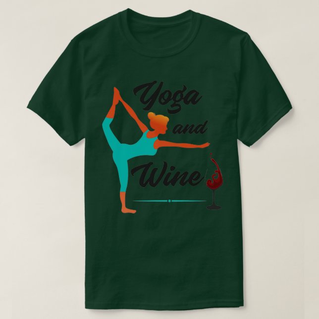 T-shirt Méditation Yoga amp Vin Alcool Fitness Femmes Gif (Design devant)