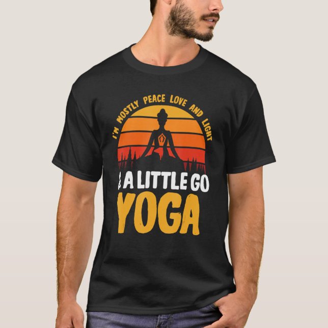 T-shirt Méditation Yoga Rétro Je suis principalement Peace (Devant)