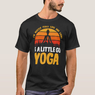 T-shirt Méditation Yoga Rétro Je suis principalement Peace