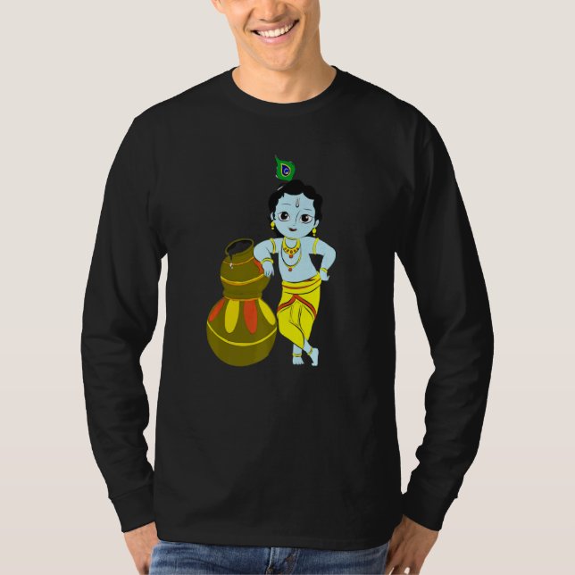 T-shirt Méditation Yoga Spirituel Hindou Dieu Krishna (Devant)