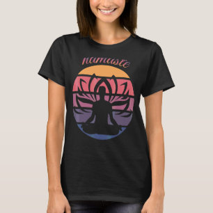 T-shirt Méditation Yoga Vintage Yoga Workout Retro Namaste