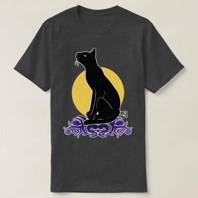T-shirt Méditer le chat (Design devant)