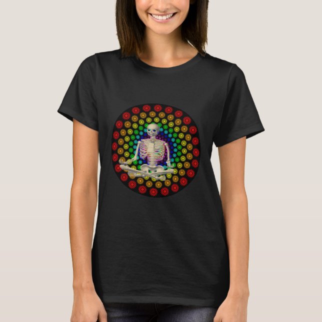 T-shirt Méditer le squelette (Devant)