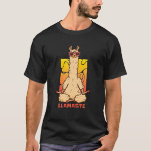 T-shirt Méditer Llama Retro Graphic