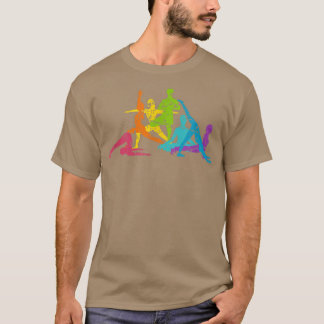 T-shirt Méditer Poses Arc-en-ciel Amateurs de Yoga Motivat