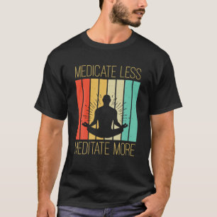 T-shirt Méditez Plus Namaste Yoga Retro Méditatio Vintage