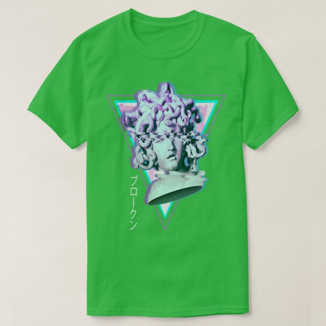 T-shirt Medusa Glitch Synthwave 90s esthétique (Design devant)