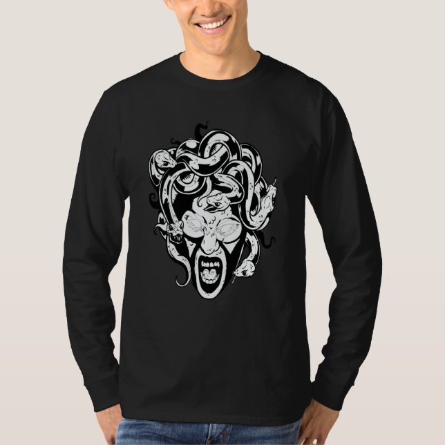 T-shirt Medusa Head Snake Hair Mythology Ancient Greek (Devant)