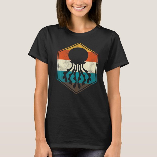 T-shirt Méduse Animale de l'Océan Rétro (Devant)
