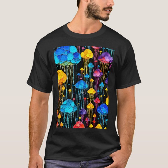T-shirt Méduse arc-en-ciel (Devant)