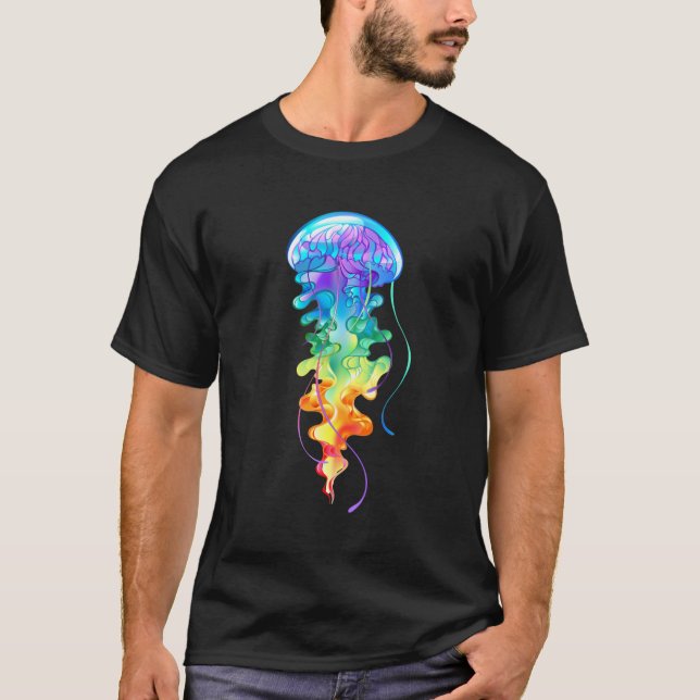 T-shirt Méduse arc-en-ciel (Devant)