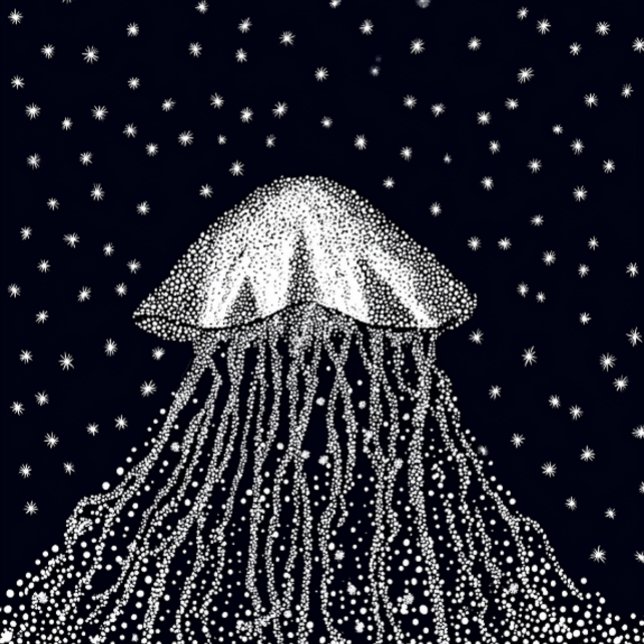 T-shirt Méduse céleste Art à points Paysage de rêve étoilé (Créateur téléchargé)