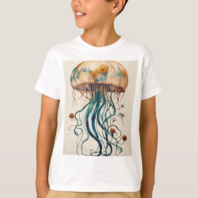 T-shirt Méduse enchantée : Élégance sous-marine mystique (Devant)
