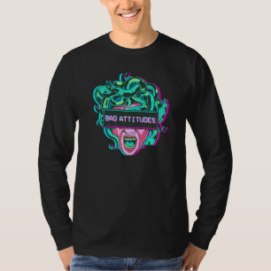 T-shirt Méduse esthétique Tête de serpent Mauvaise Attitud