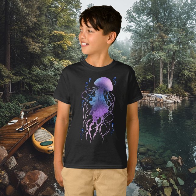 T-shirt Méduse Éthérée Violet Bleu (Créateur téléchargé)