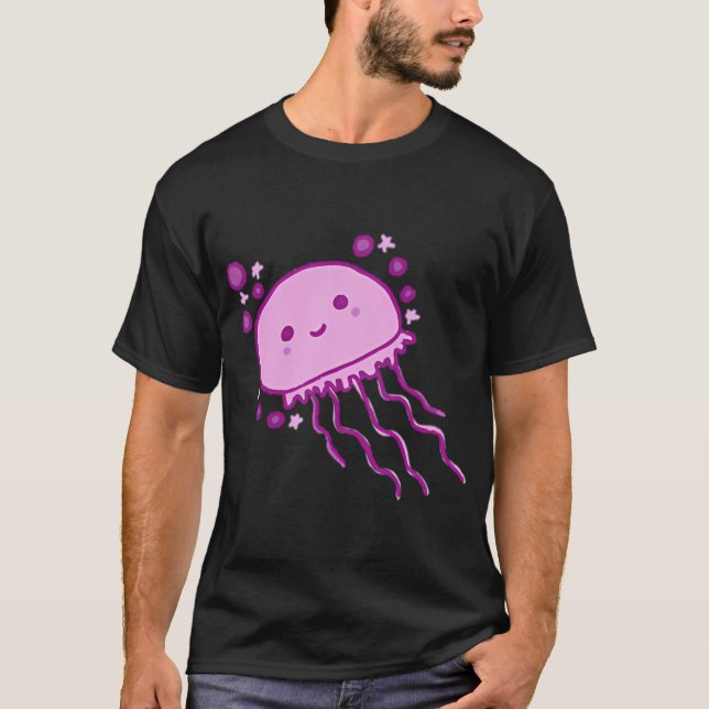 T-shirt Méduse rose mignonne (Devant)