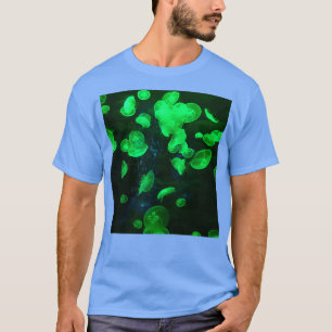 T-shirt Méduse Verte Dans Un Aquarium
