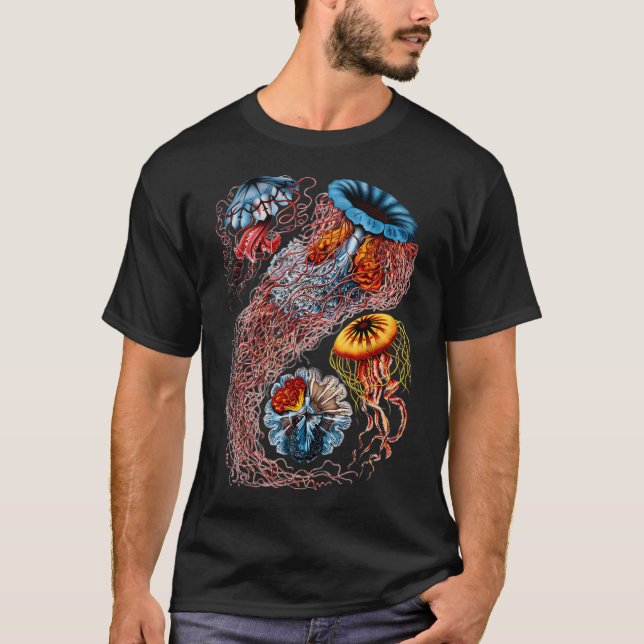 T-shirt Méduse vintage par Ernst Haeckel (Devant)