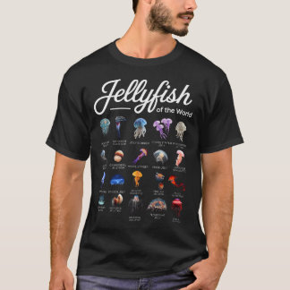 T-shirt Méduses du monde Éducation de biologie marine