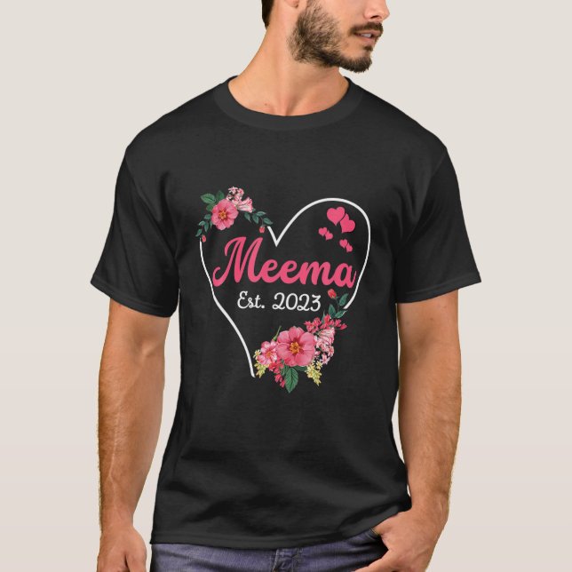 T-shirt Meema To Grandma 2023 Pregnancy Announcement Funny (Devant)
