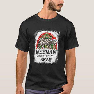 T-shirt Meemaw Bear Leopard Christmas Rainbow Pajama Match