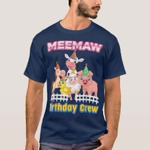 T-shirt Meemaw De L'Équipage D'Anniversaire Agricole Anima