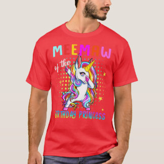 T-shirt Meemaw of the Birthday Princess Girl Dabbing Unico