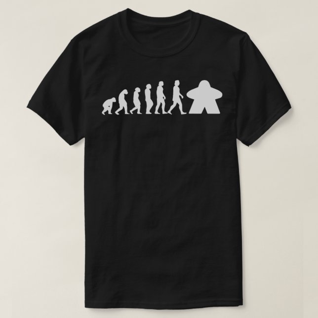 T-shirt Meeple Evolution Funny Tabletop Vêtements de jeu (Design devant)