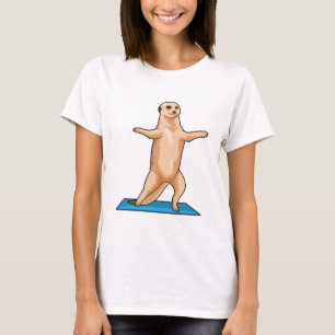 T-shirt Meerkat à Fitness Exercice d'étirement