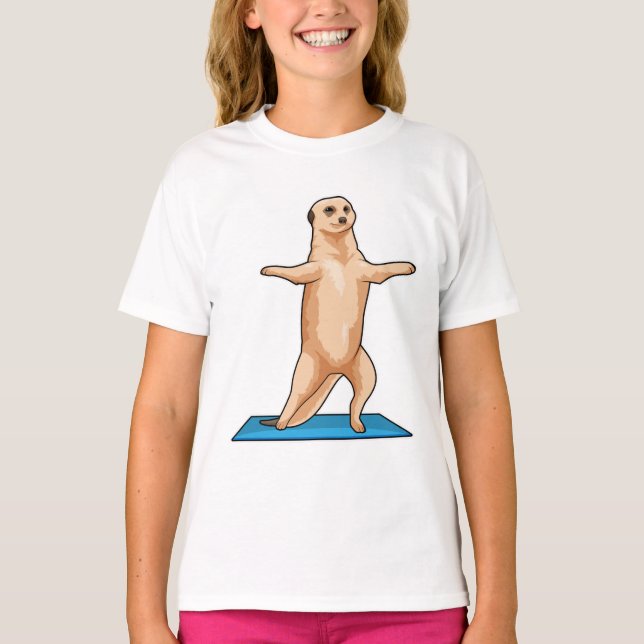 T-shirt Meerkat à Fitness Exercice d'étirement (Devant)