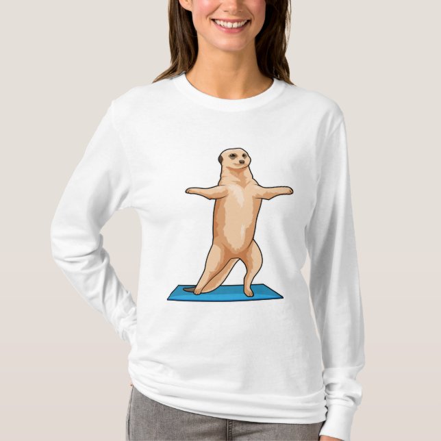T-shirt Meerkat à Fitness Exercice d'étirement (Devant)