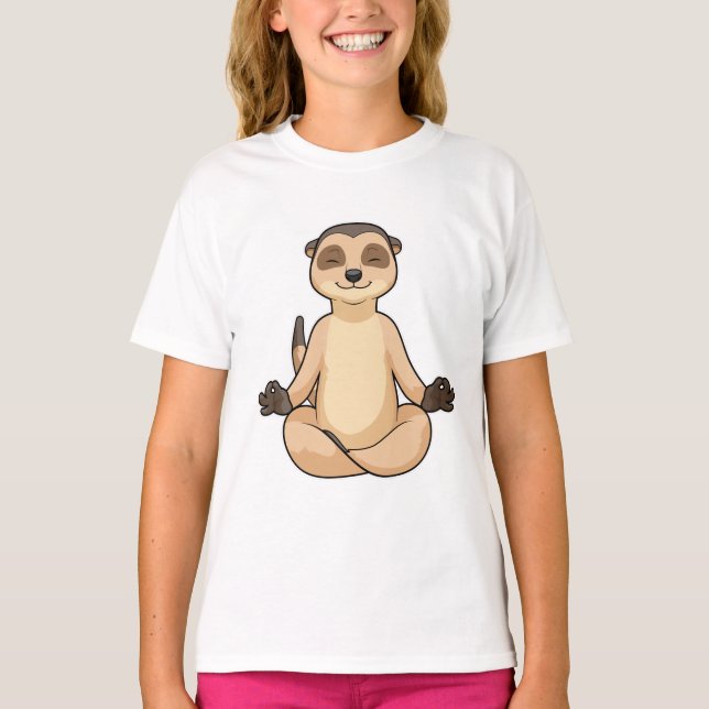 T-shirt Meerkat à la méditation de Yoga (Devant)