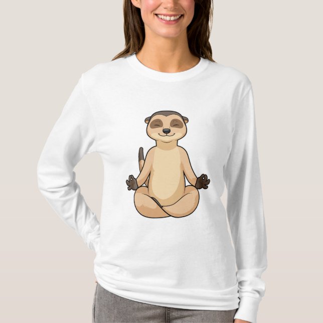 T-shirt Meerkat à la méditation de Yoga (Devant)