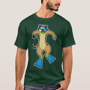 T-shirt Meerkat à la plongée avec lunettes de natation