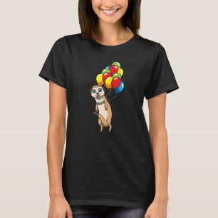 T-shirt Meerkat Accroché Sur Des Ballons Suricate African 
