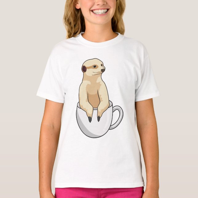 T-shirt Meerkat avec la coupe du café (Devant)