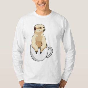 T-shirt Meerkat avec la coupe du café