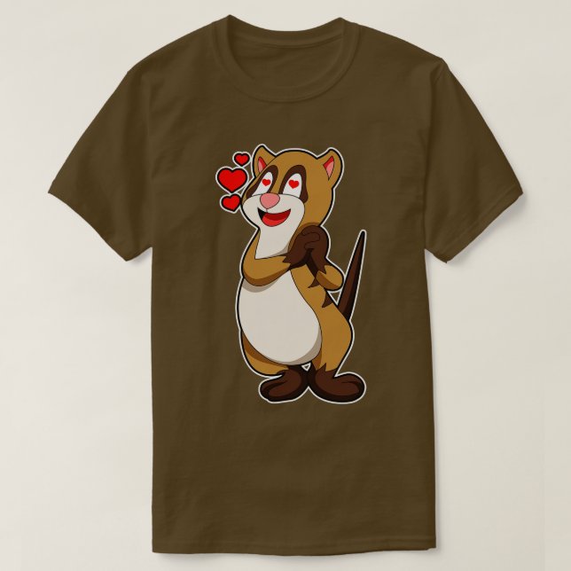 T-shirt Meerkat avec les coeurs (Design devant)