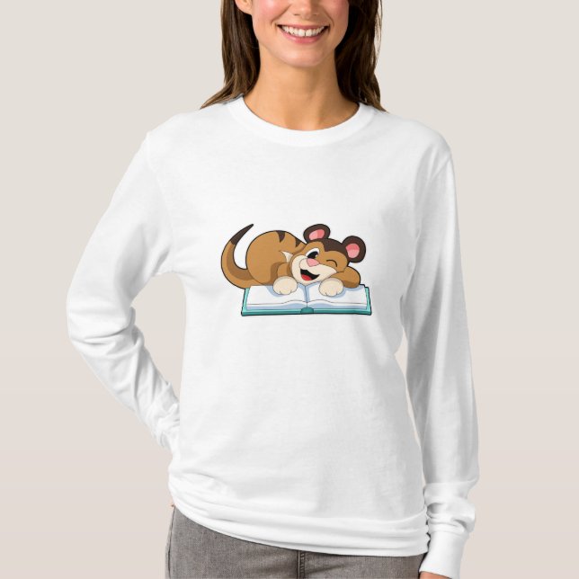 T-shirt Meerkat avec livre (Devant)