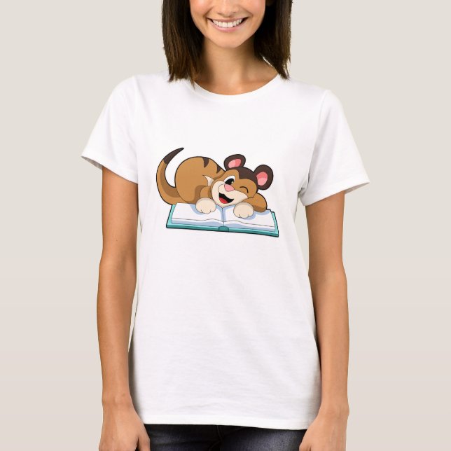 T-shirt Meerkat avec livre (Devant)